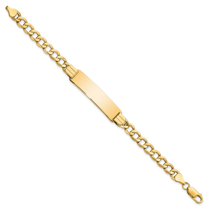 10K Yellow Gold Semi-Solid Curb Link Id Bracelet