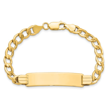 10K Yellow Gold Semi-Solid Curb Link Id Bracelet