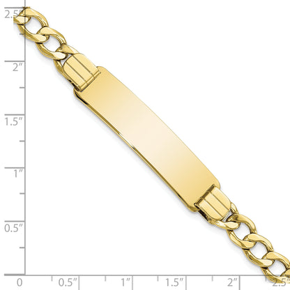 10K Yellow Gold Semi-Solid Curb Link Id Bracelet