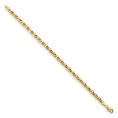 8 Inch 10K Yellow Gold 10K 3.5mm Solid Miami Cuban Chain Bracelet
