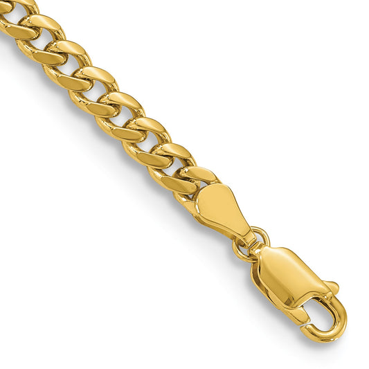 8 Inch 10K Yellow Gold 10K 4.25mm Solid Miami Cuban Chain Bracelet