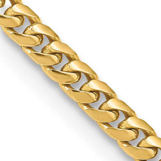 18 Inch 10K Yellow Gold 10K 4.3mm Solid Miami Cuban Chain Necklace
