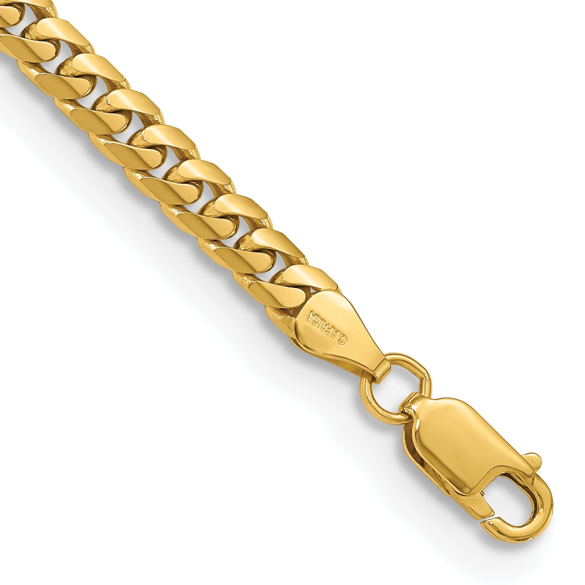 8 Inch 10K Yellow Gold 10K 5mm Solid Miami Cuban Chain Bracelet