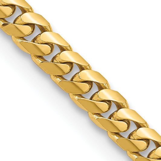 26 Inch 10K Yellow Gold 10K 5mm Solid Miami Cuban Chain Necklace