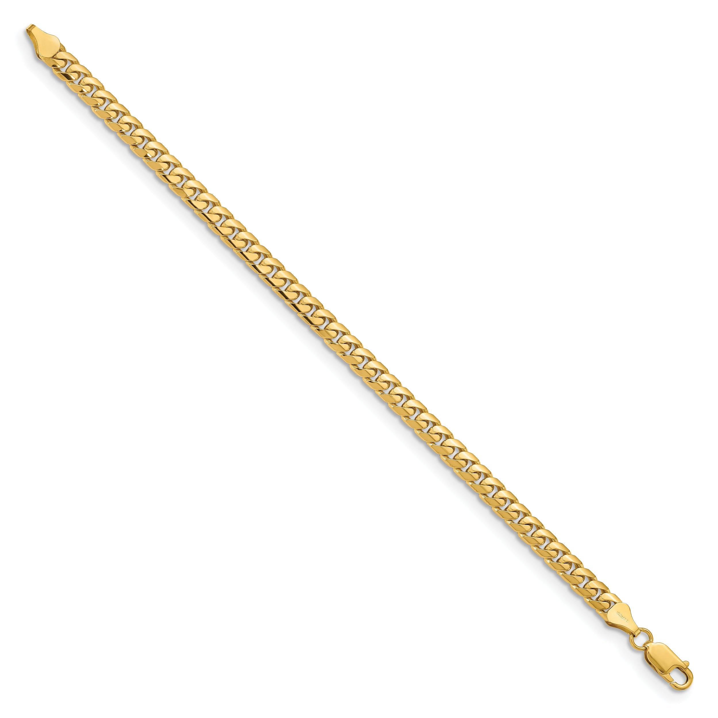 9 Inch 10K Yellow Gold 10K 5.5mm Solid Miami Cuban Chain Bracelet