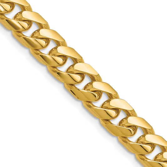 26 Inch 10K Yellow Gold 10K 8.0mm Solid Miami Cuban Chain Necklace