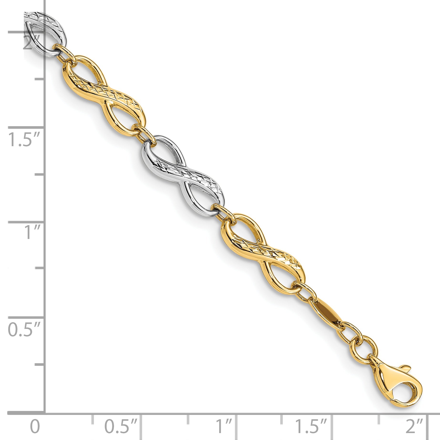 10K Two-Tone Infinity Symbol Bracelet