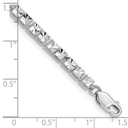 10K White Gold 10K Diamond-Cut Bracelet