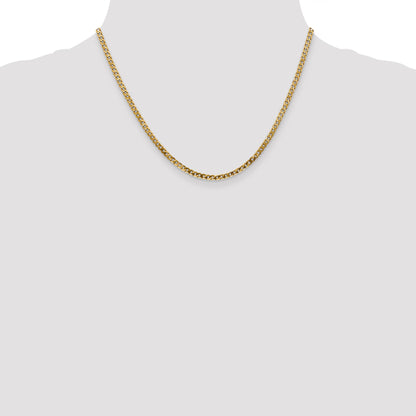 18 Inch 10K Yellow Gold 2.9mm Flat Beveled Curb Chain Necklace