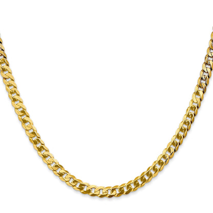 18 Inch 10K 4.75mm Flat Beveled Curb Chain Necklace