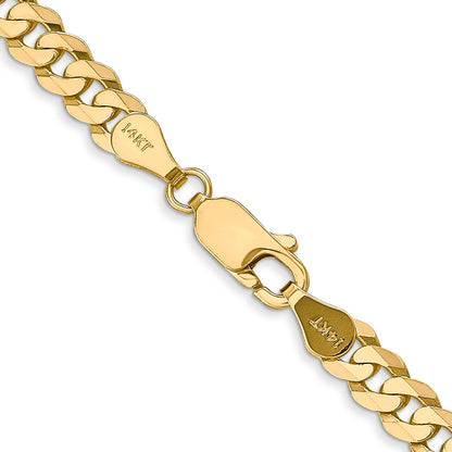 18 Inch 10K 4.75mm Flat Beveled Curb Chain Necklace