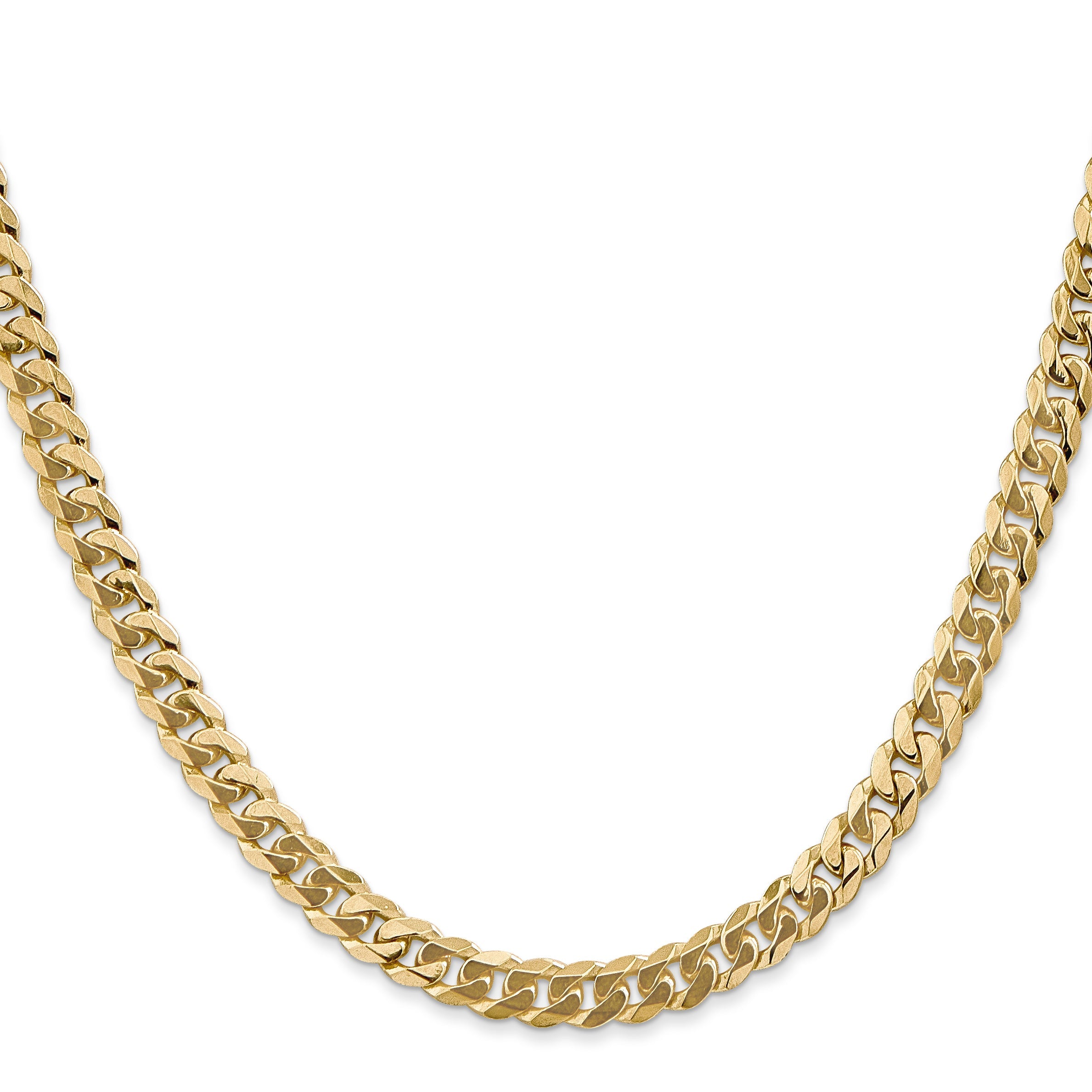 18 Inch 10K 5.75mm Flat Beveled Curb Chain Necklace