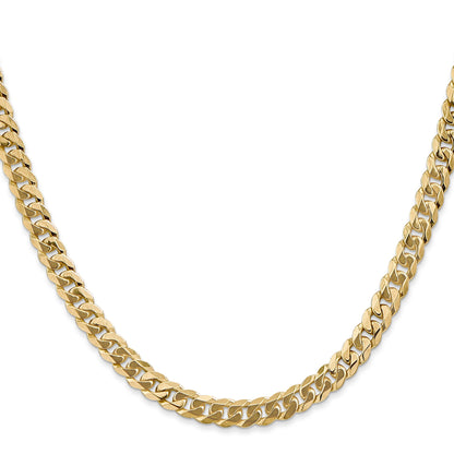 18 Inch 10K 5.75mm Flat Beveled Curb Chain Necklace