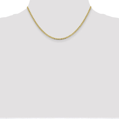 16 Inch 10K 2.4mm Flat Anchor Chain Necklace