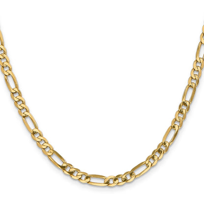 16 Inch 10K Yellow Gold 10K 4.75mm Flat Figaro Chain Necklace