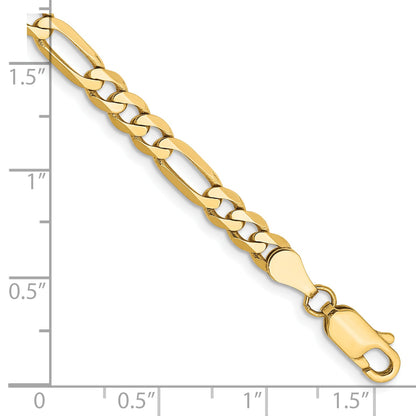 8 Inch 10K Yellow Gold 10K 4.75mm Flat Figaro Chain Bracelet