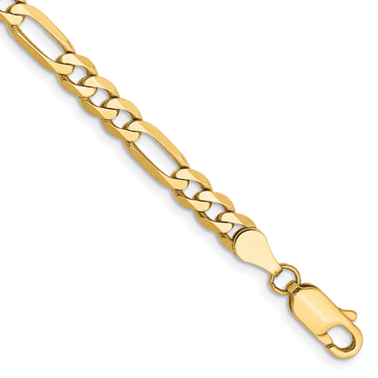 8 Inch 10K Yellow Gold 10K 4.75mm Flat Figaro Chain Bracelet