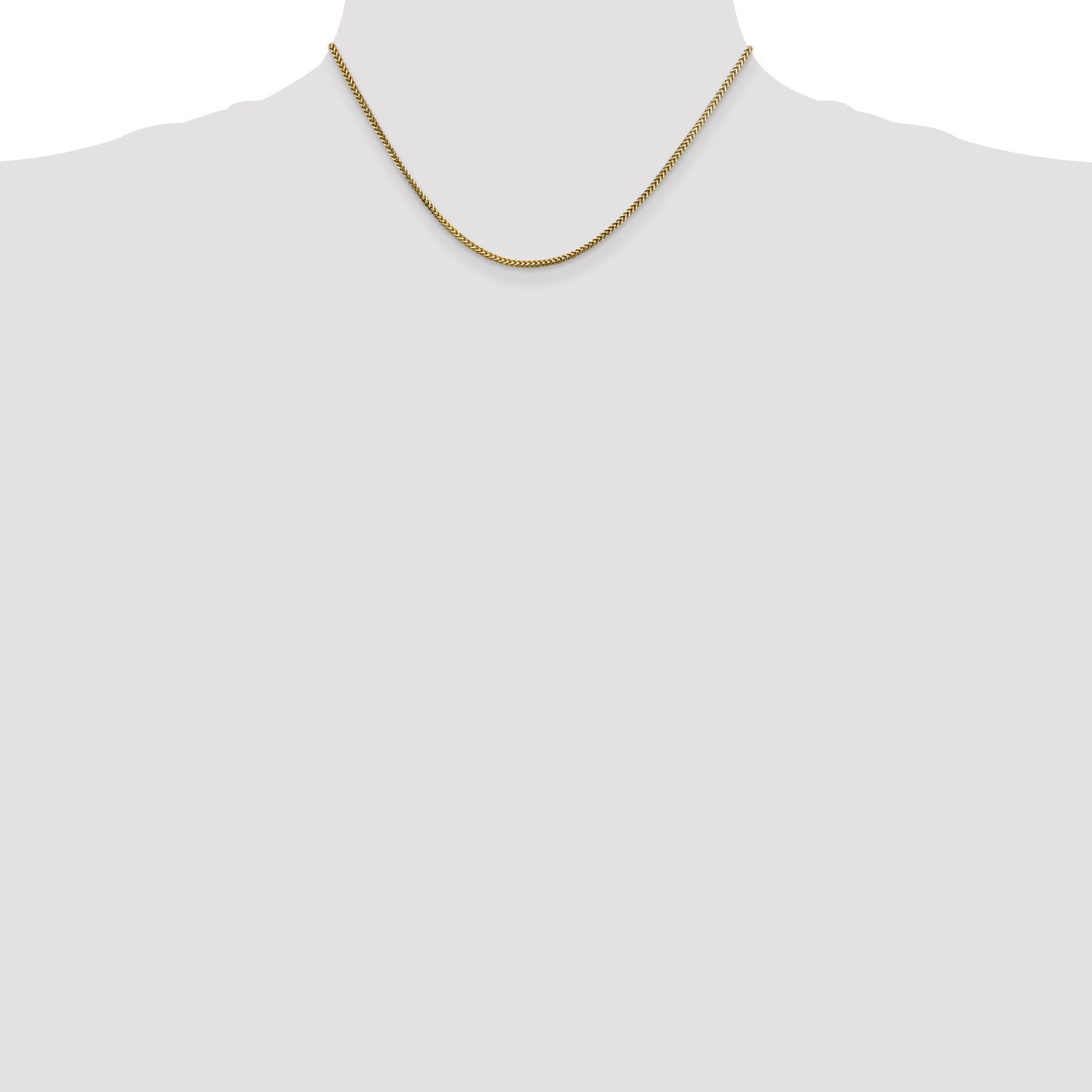 16 Inch 10K 1.5mm Franco Chain Necklace