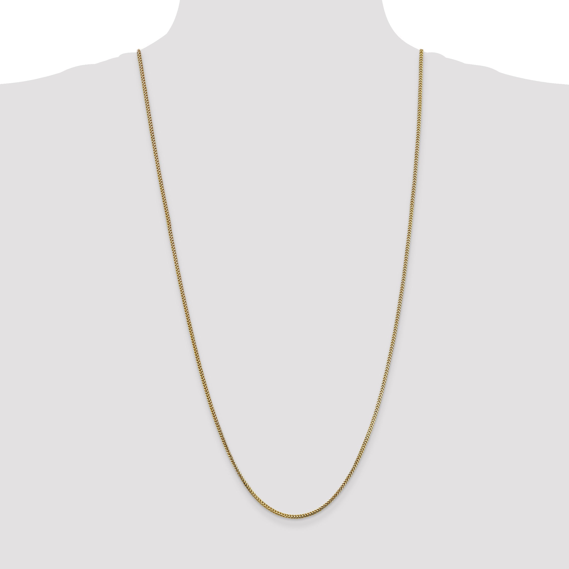 30 Inch 10K 1.5mm Franco Chain Necklace