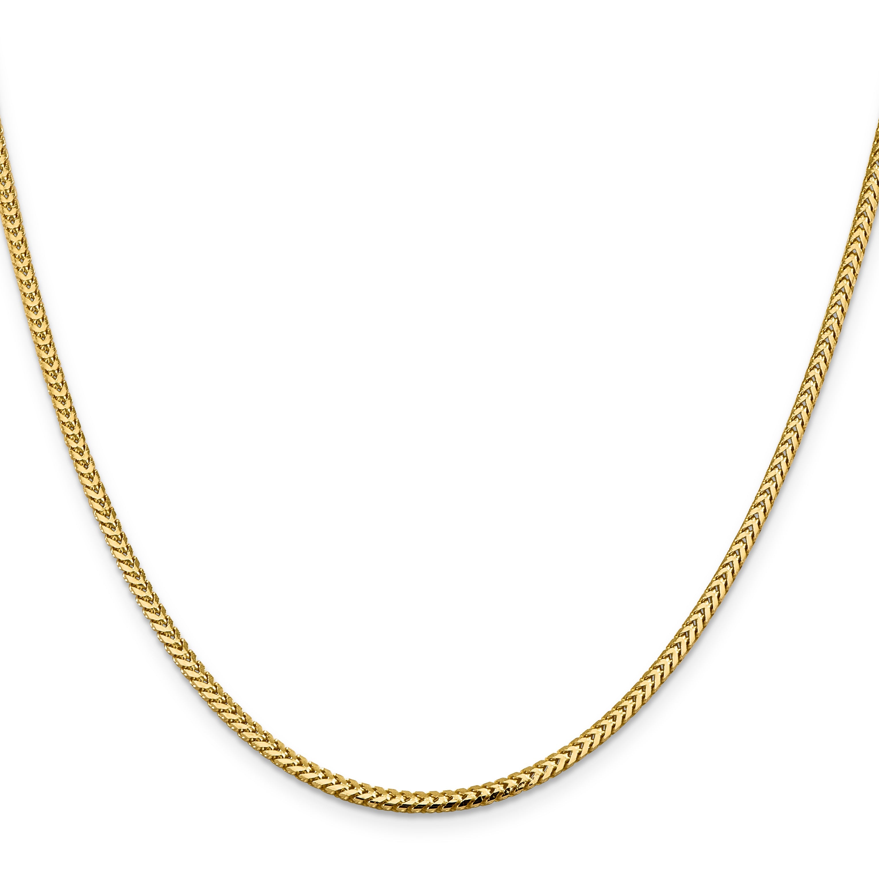 18 Inch 10K Yellow Gold 2.3mm Franco Chain Necklace