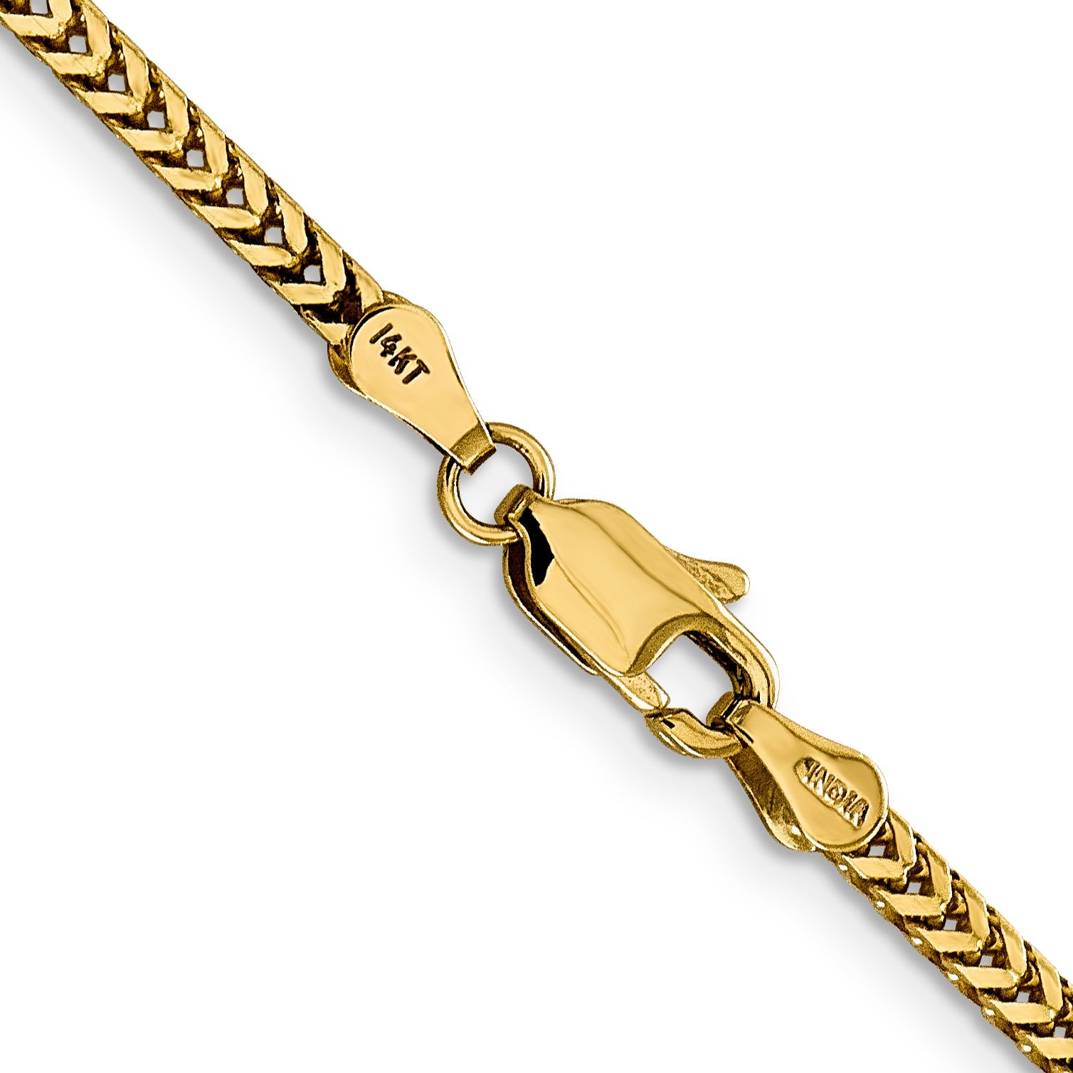 24 Inch 10K Yellow Gold 2.3mm Franco Chain Necklace