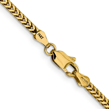 2 Inch 10K Yellow Gold 2.3mm Franco Chain Necklace