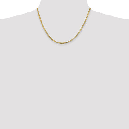 18 Inch 10K Yellow Gold 2.3mm Franco Chain Necklace