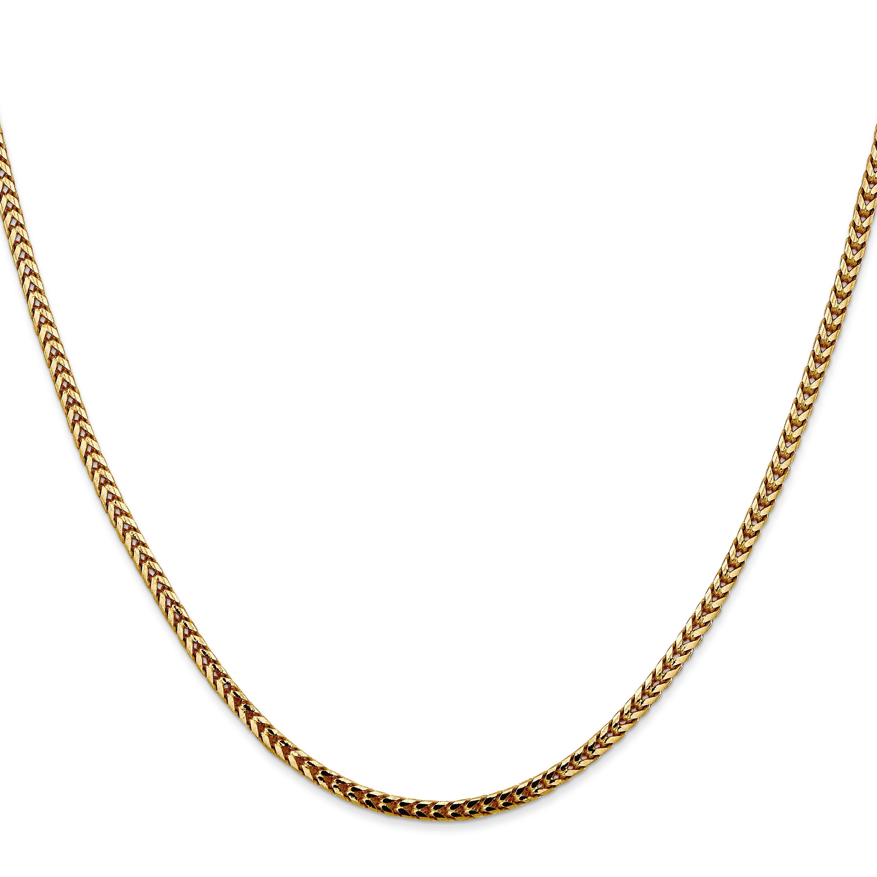 18 Inch 10K Yellow Gold 2.5mm Franco Chain Necklace