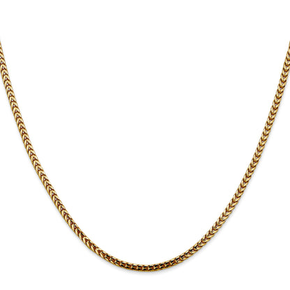 2 Inch 10K Yellow Gold 2.5mm Franco Chain Necklace