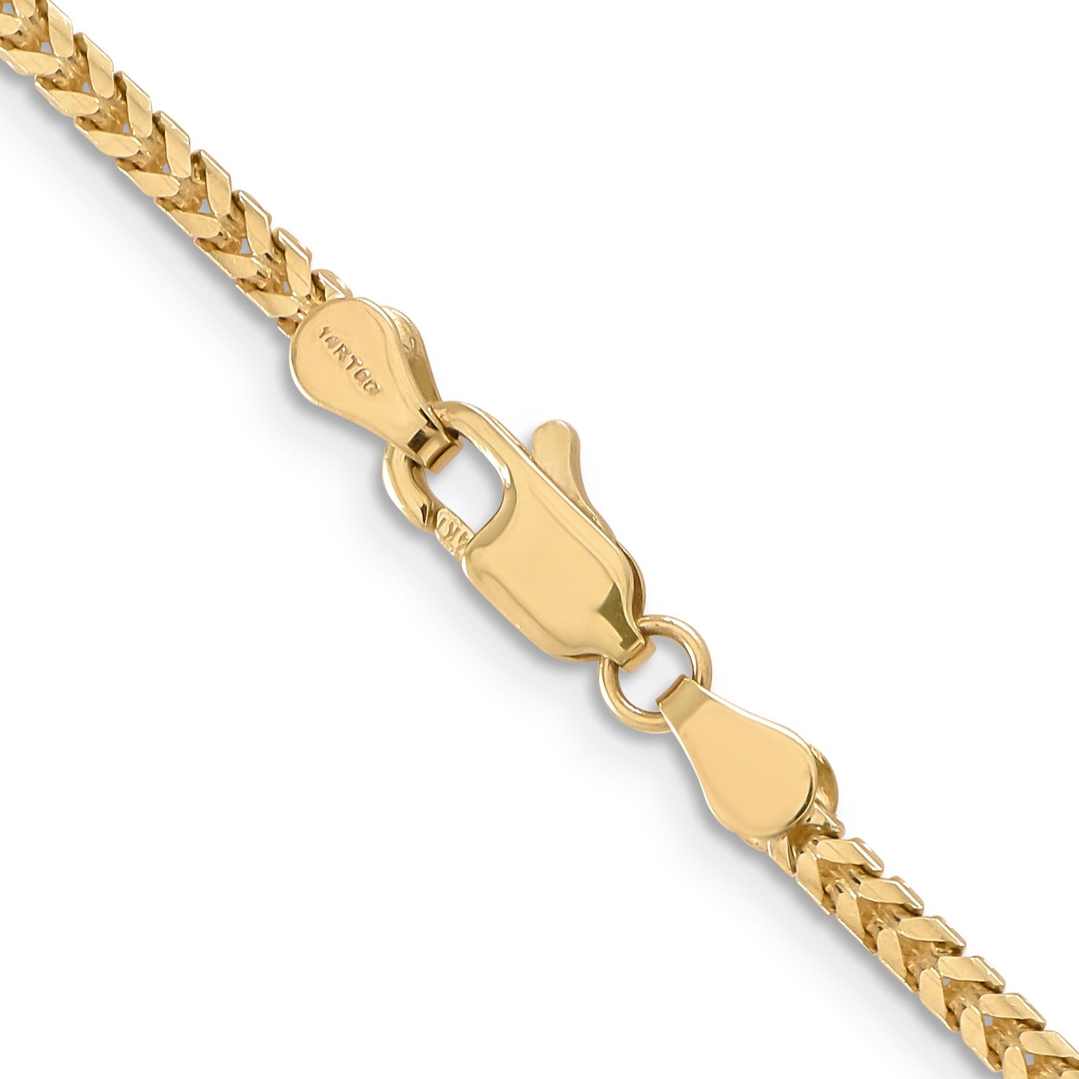 2 Inch 10K Yellow Gold 2.5mm Franco Chain Necklace