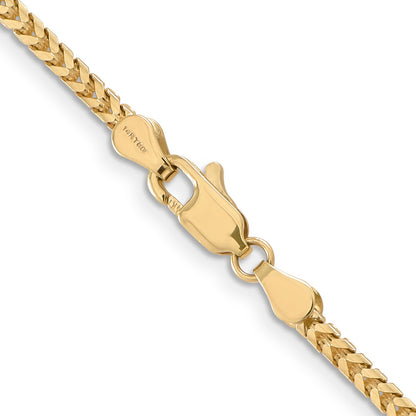 2 Inch 10K Yellow Gold 2.5mm Franco Chain Necklace