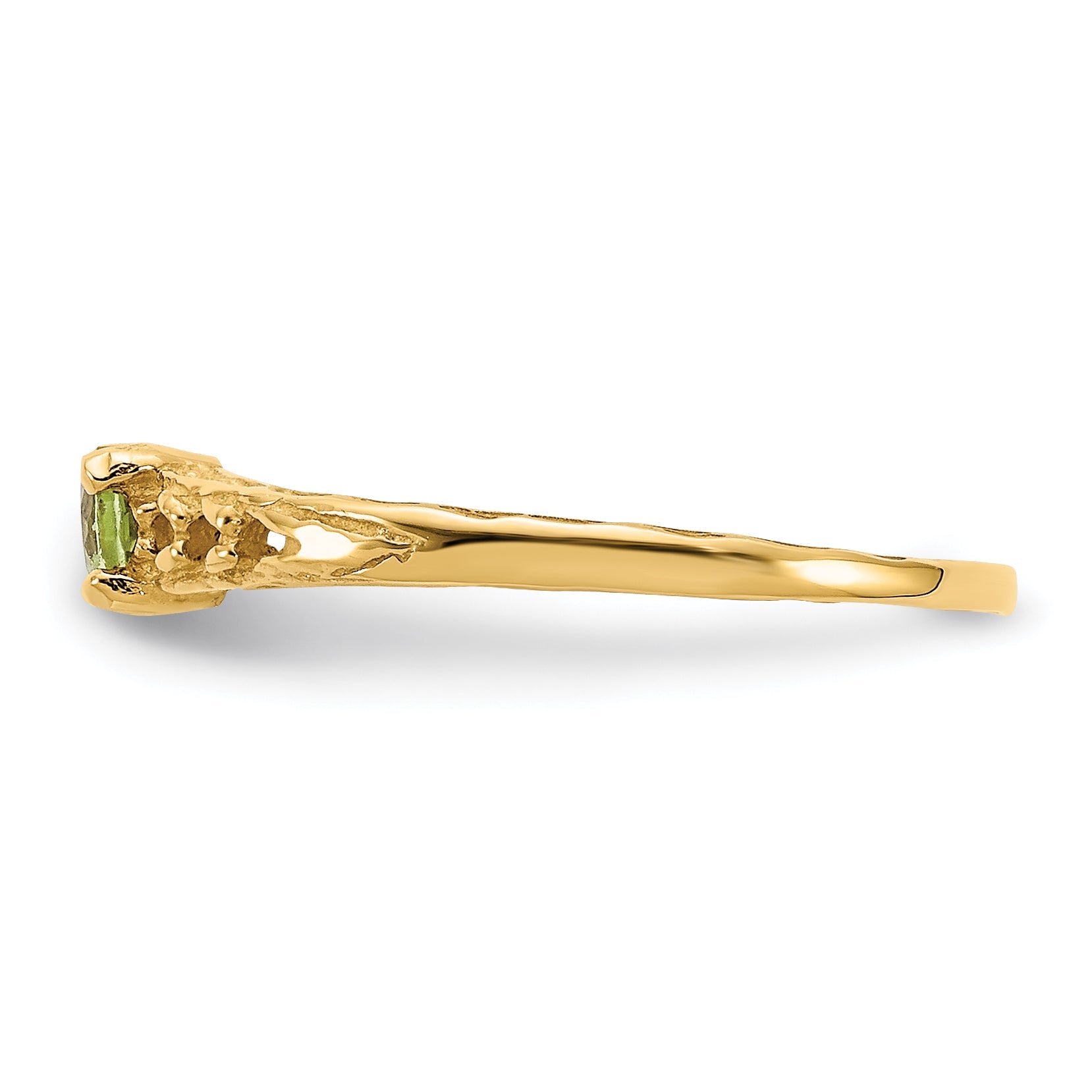 10K Yellow Gold Madi K 3mm Peridot Birthstone Baby Ring