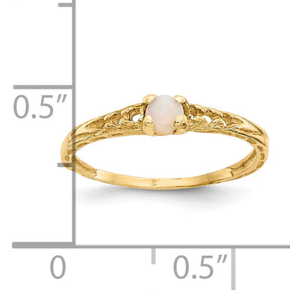 10K Yellow Gold Madi K 3mm Opal Birthstone Baby Ring