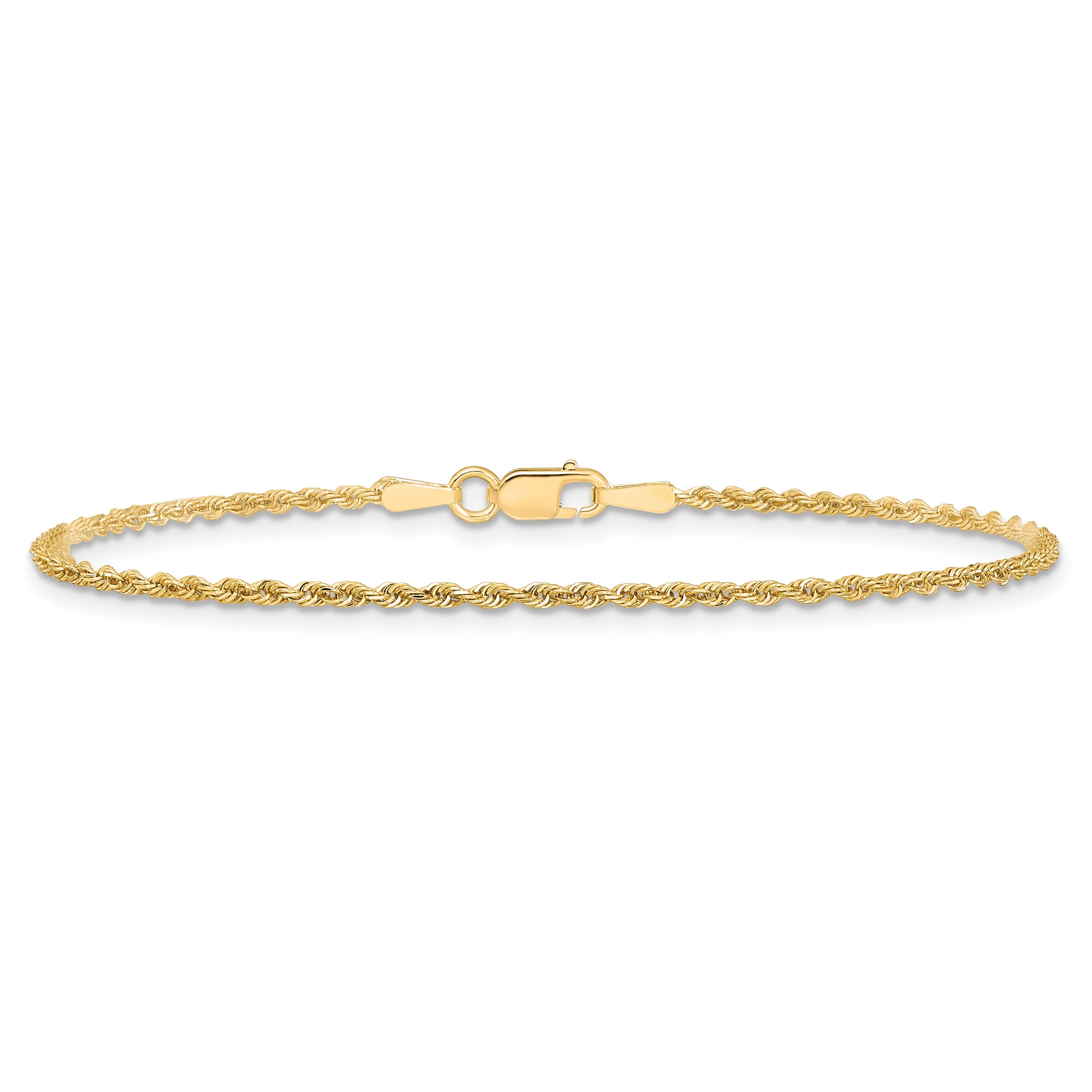 10K Yellow Gold 1.5mm Diamond-Cut Rope Chain Anklet
