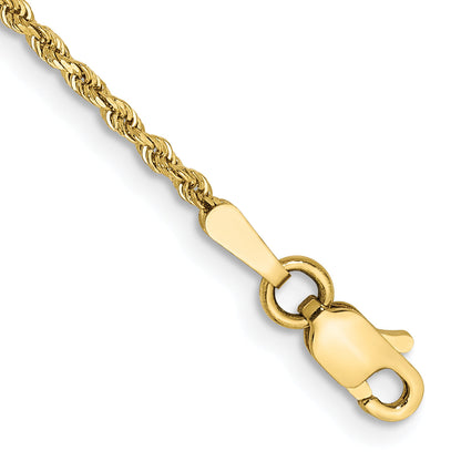 10K Yellow Gold 1.5mm Diamond-Cut Rope Chain Anklet