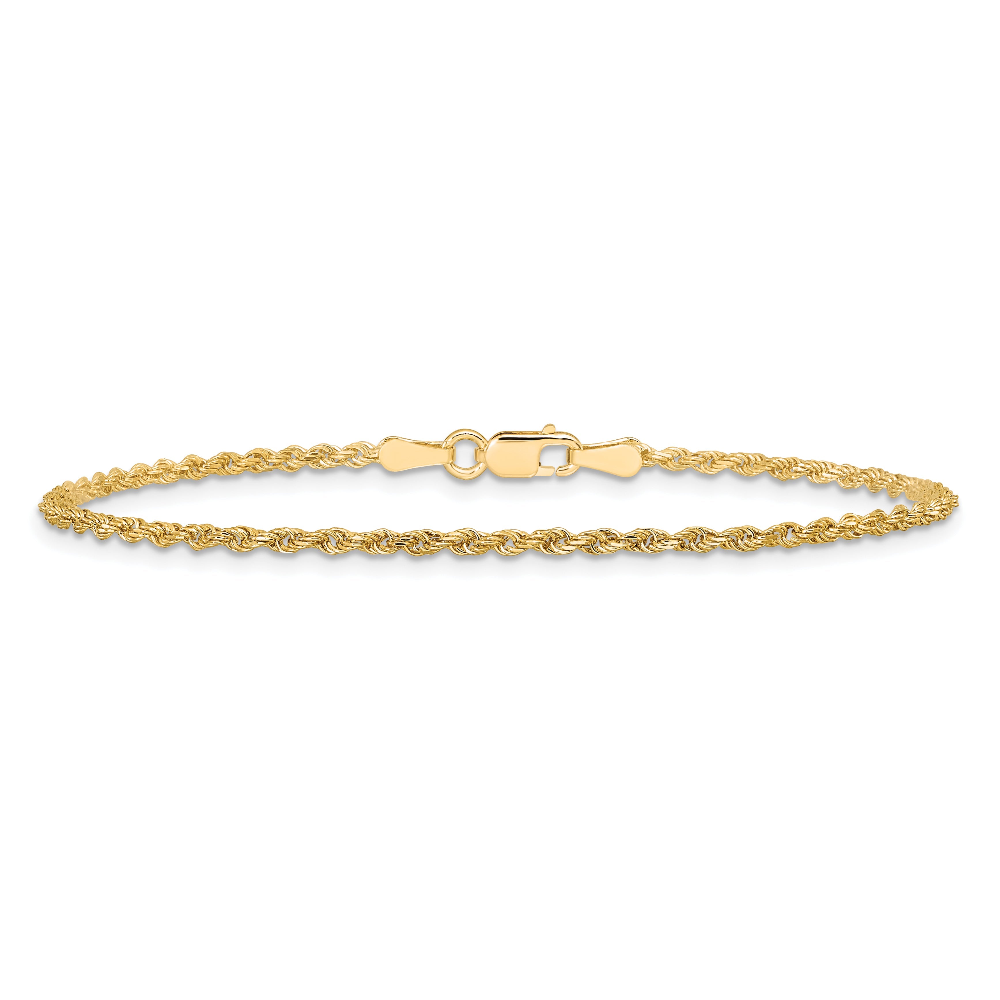 10K Yellow Gold 1.75mm Diamond-Cut Rope Chain Anklet