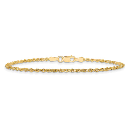 10K Yellow Gold 1.75mm Diamond-Cut Rope Chain Anklet