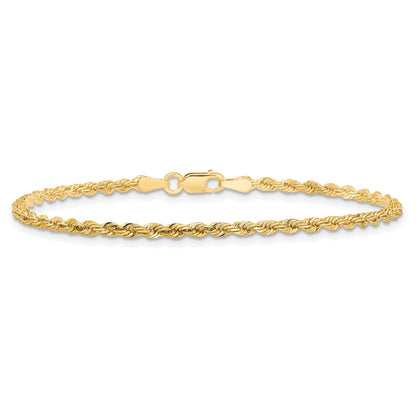10K Yellow Gold 2.25mm Diamond-Cut Rope Chain Anklet