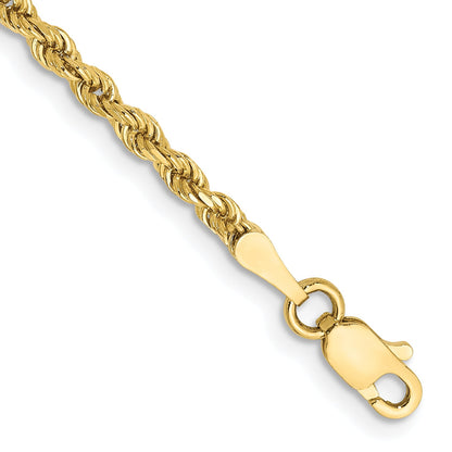 10K Yellow Gold 2.25mm Diamond-Cut Rope Chain Anklet