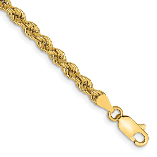 9 Inch 10K Yellow Gold 3.65mm Regular Rope Chain Anklet