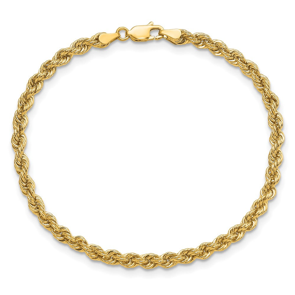 9 Inch 10K Yellow Gold 4mm Regular Rope Chain Anklet
