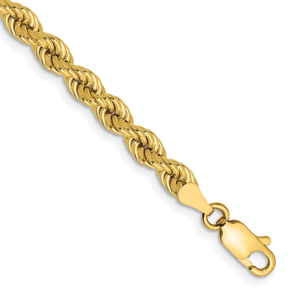 9 Inch 10K Yellow Gold 4mm Regular Rope Chain Anklet