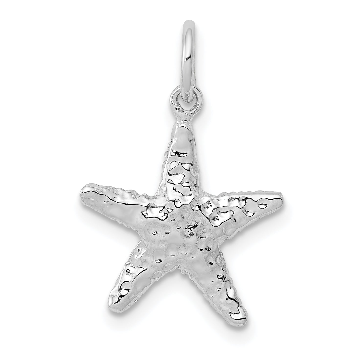10K White Gold Polished 3-Dimensional Starfish Pendant