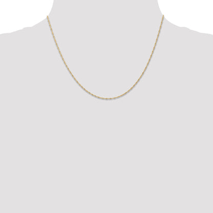 18 Inch 10K Yellow Gold 1mm Carded Singapore Chain Necklace