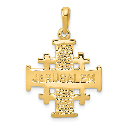 10K Yellow Gold Jerusalem Cross Pendant