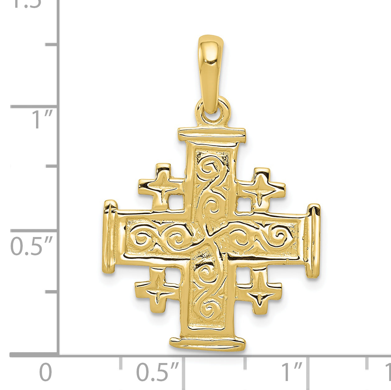 10K Yellow Gold Jerusalem Cross Pendant