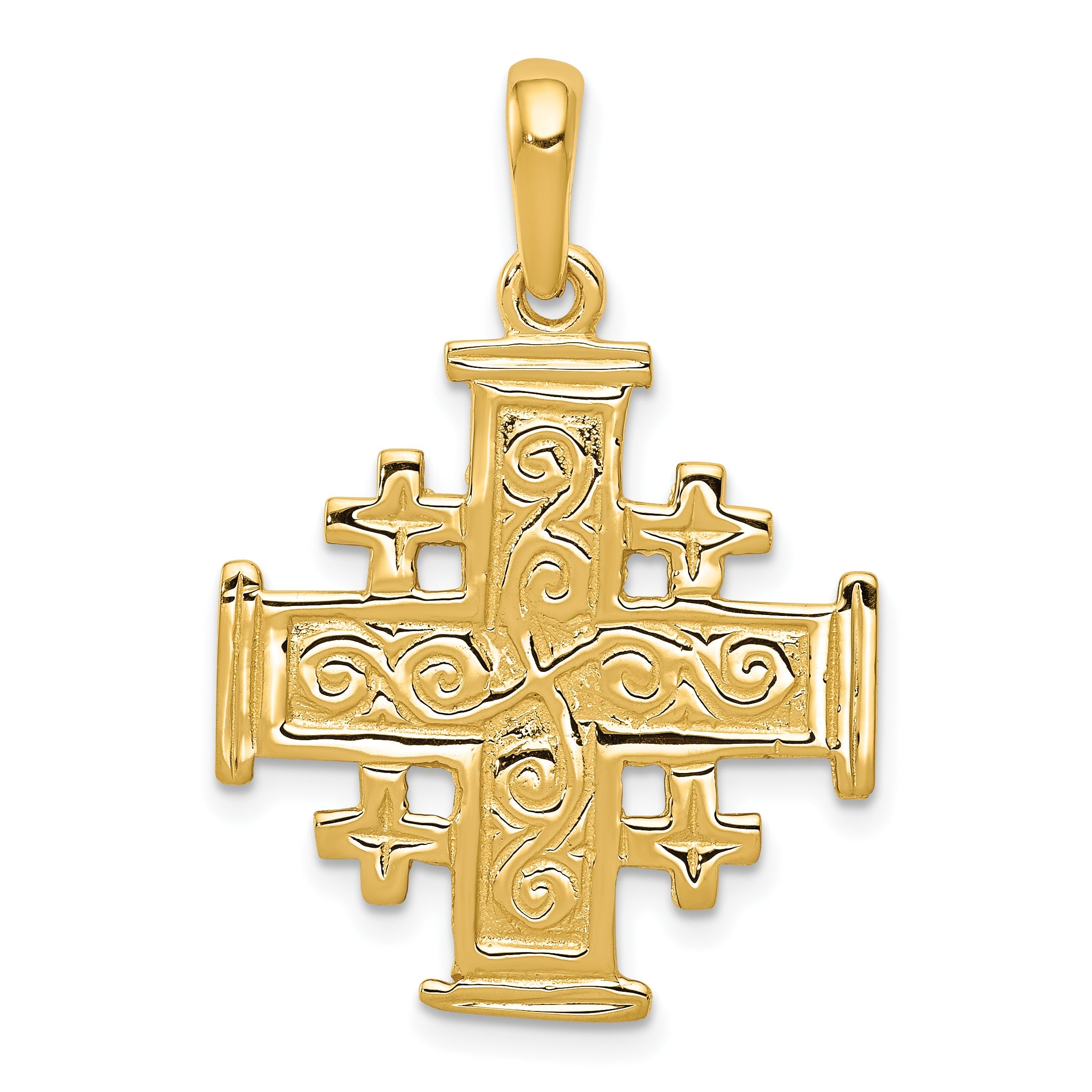 10K Yellow Gold Jerusalem Cross Pendant