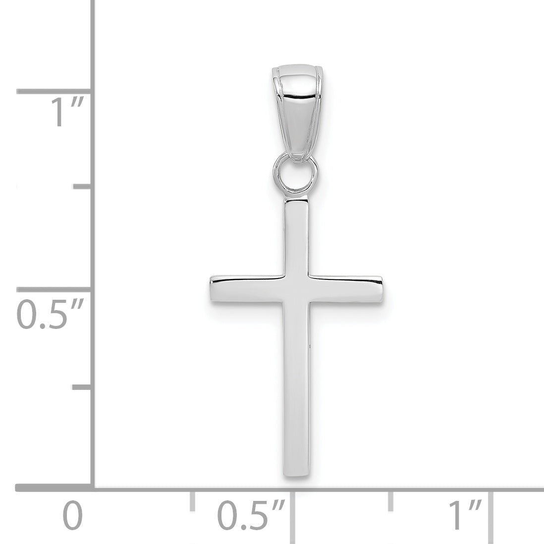 10K White Gold 3-D Cross Pendant