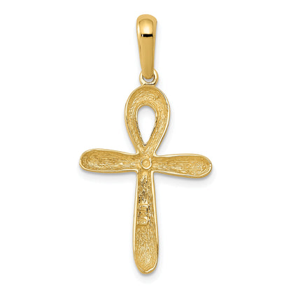 10K Yellow Gold Ankh Cross Pendant