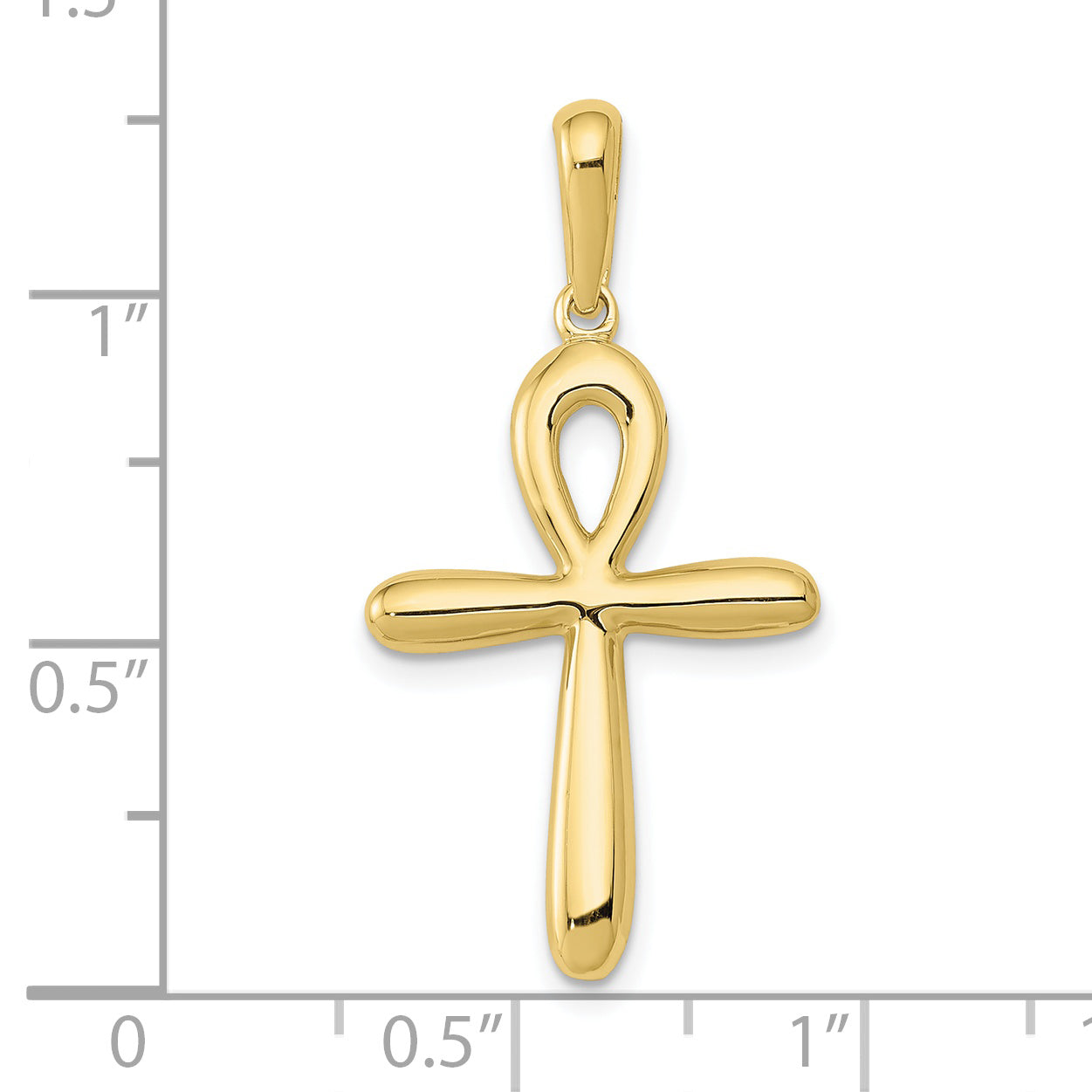 10K Yellow Gold Ankh Cross Pendant